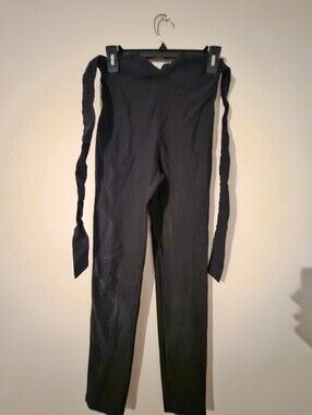 Akira Black High-Waisted Tie Detail Pants